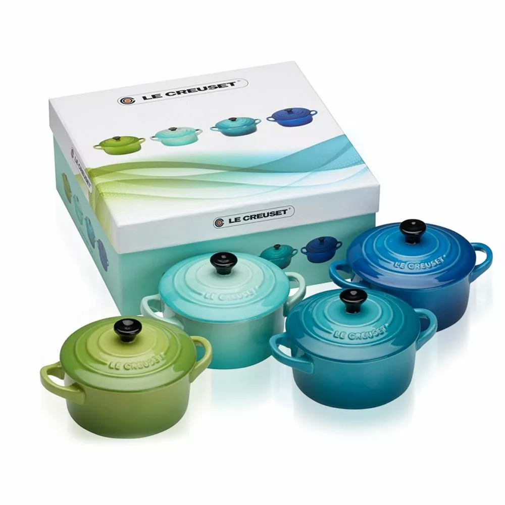 Le Creuset - 4er Set Mini-Cocotte - Meeresbrise 1 Le Creuset - 4er Set Mini-Cocotte - Meeresbrise