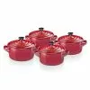 Le Creuset - 4er Set Mini-Cocotte - Metallics Kirschrot